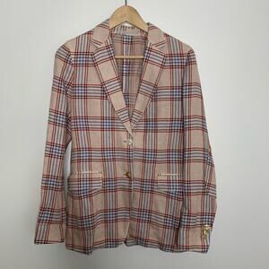 Boglioli Italy Jacket Unstructured Unlined Plaid Blazer Womens 42 IT US 6